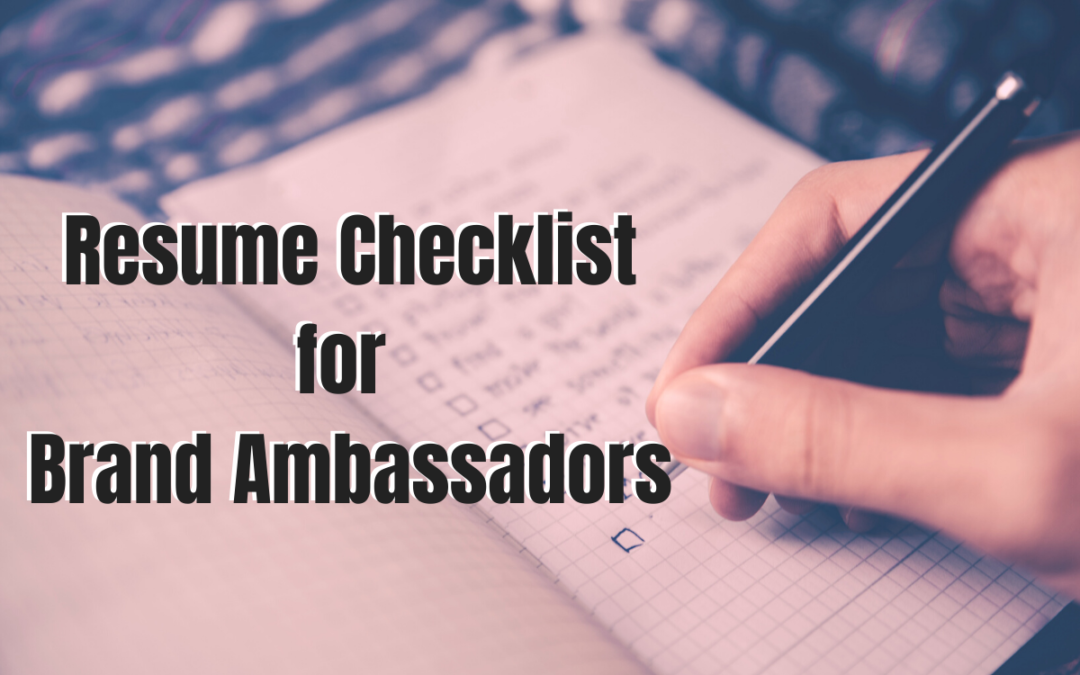 Resume Checklist for Brand Ambassadors