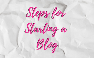 Steps for Starting a Blog